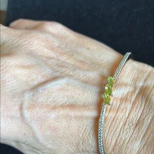 Gold Cuff Bracelet with Peridot Design Jewelry